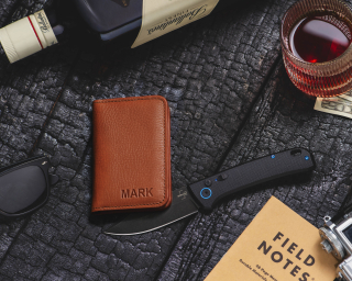 Leather RFID Blocking Wallet In Ginger Color