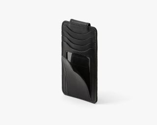 AirTag Compatible Mens Money Clip Wallet In Black Color