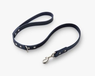 Leather Dog Leash, Size S In Blueberry Color