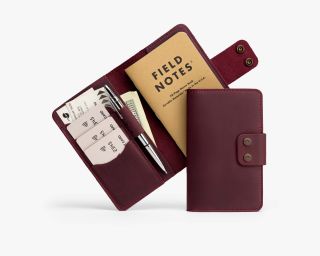 Leather Field Notes Cover In Sangria Color