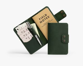 Leather Field Notes Cover In Evergreen Color