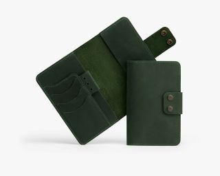 Leather Field Notes Cover In Evergreen Color