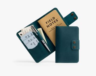 Leather Field Notes Cover In Ocean Blue Color
