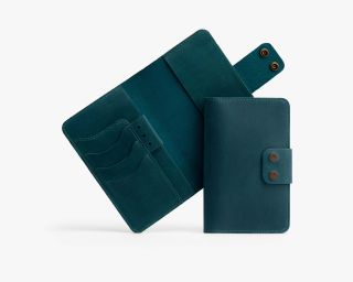 Leather Field Notes Cover In Ocean Blue Color