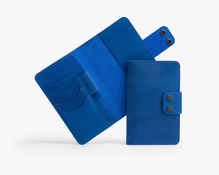 Leather Field Notes Cover In Sapphire Color