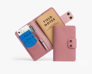 Leather Field Notes Cover In Dusty Rose Color