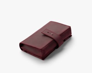 Leather Cable Organizer In Sangria Color