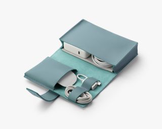 Leather Cable Organizer In Iceberg Color