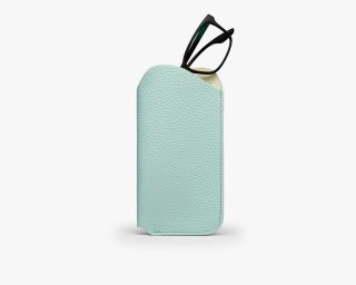 Soft Leather Glasses Case In Sky Blue Color