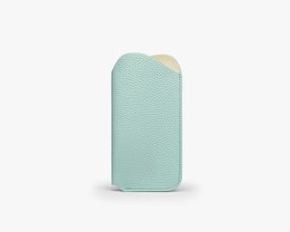Soft Leather Glasses Case In Sky Blue Color
