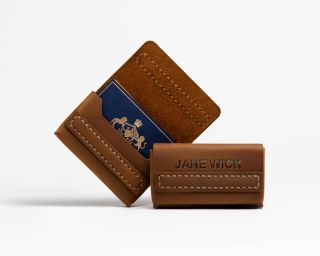 Business Card Holder In Cognac Color
