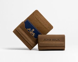 Business Card Holder In Pecan Color
