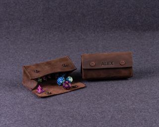 Small Leather Dice Bag In Dark Brown