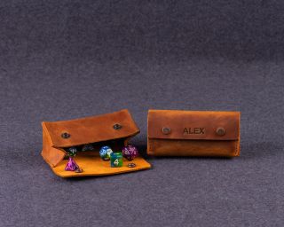 Small Leather Dice Bag In Rich Brown