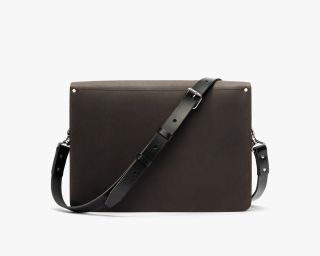 Leather Satchel, Size M In Espresso Color