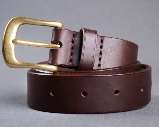 Mens Belt, Leather Mens Belt, Handmade Leather Belt, Trousers Belt, Choco Leather Belt, Size M