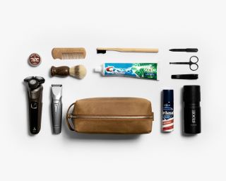 Dopp Kit With Handle In Pecan Color