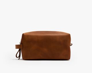 Dopp Kit With Handle In Cognac Color