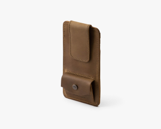 Leather Credit Card Holder In Pecan Color