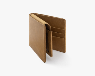 AirTag Compatible Mens Bifold Wallet In Pecan Color