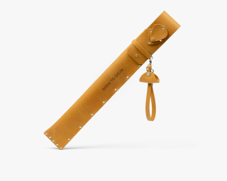 Leather Drumstick Bag In Caramel Color