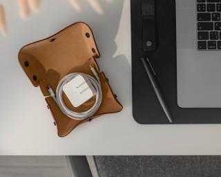 Power Adapter And Cord Organizer, Size M In Ginger Color
