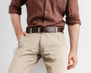 Mens Jeans Belt, Size M In Coffee Color