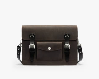 Leather Briefcase, Size M In Espresso Color