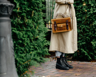 Leather Briefcase With Top Handle