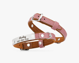 Cat Collar, Cognac + Dusty Rose