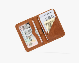 Leather RFID Blocking Wallet Cinnamon Color