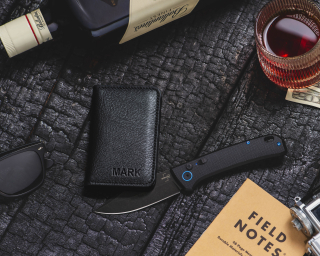 Leather RFID Blocking Wallet In Carbon Color