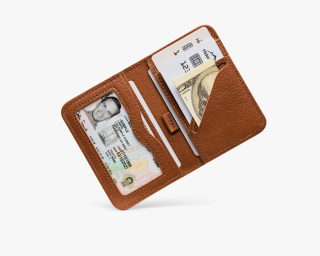 Leather RFID Blocking Wallet In Ginger Color