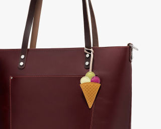 Leather Ice Cream Bag Charm
