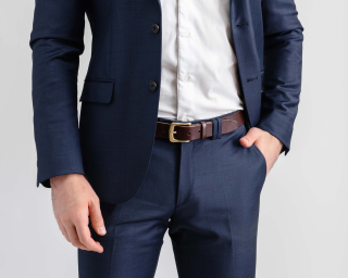 Mens Trousers Belt, Size M In Coffee Color