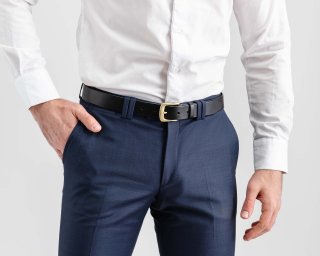Mens Trousers Belt, Size M In Midnight Color