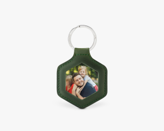 Photo Leather Keychain with Stainless Steel Plate