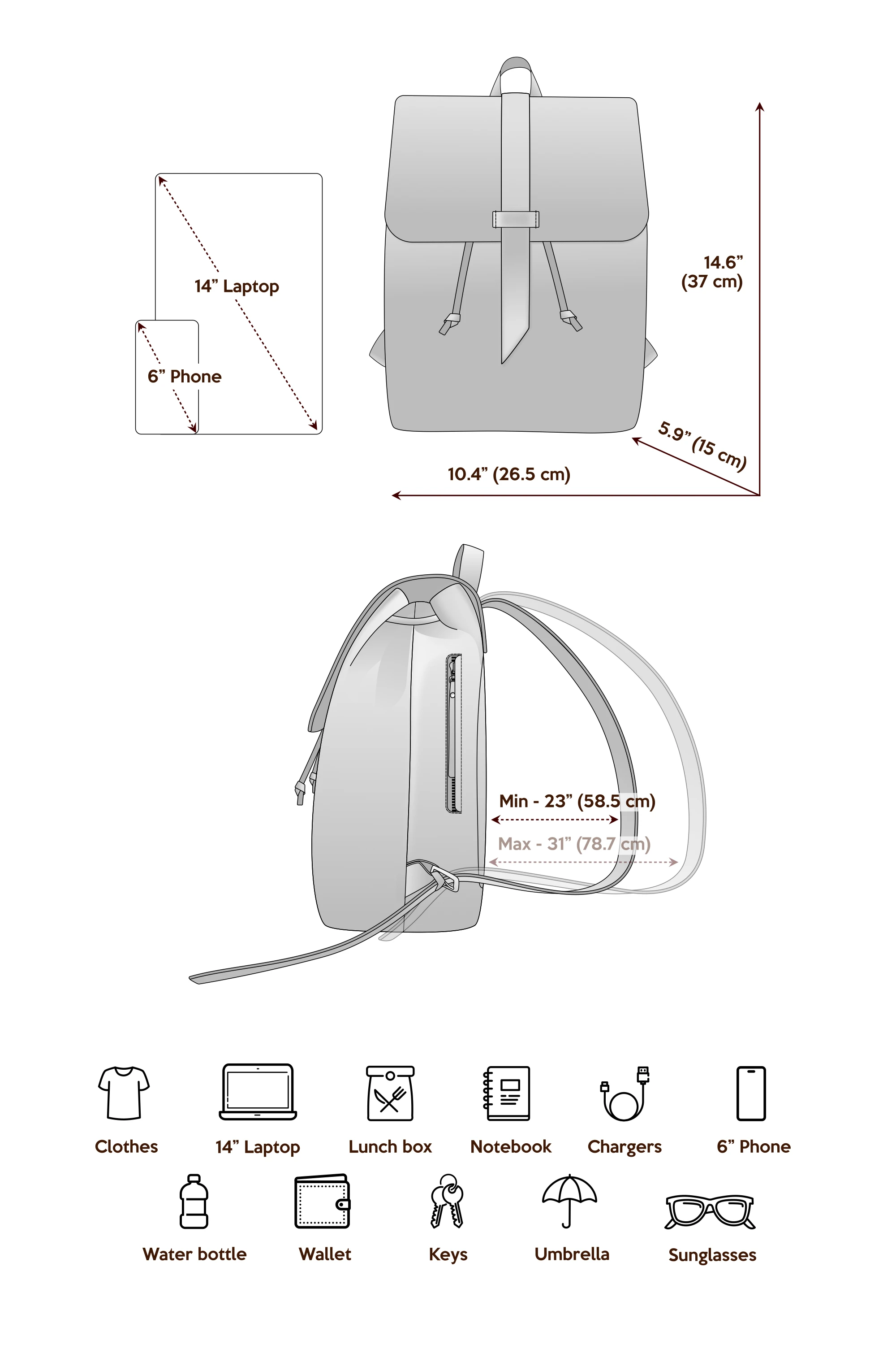 womens leather backpack