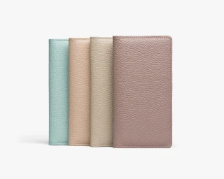 Pebbled Leather Checkbook Cover