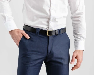 Mens Trousers Belt, Size M In Midnight Color