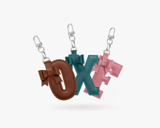 Leather Bow Letter Keychain