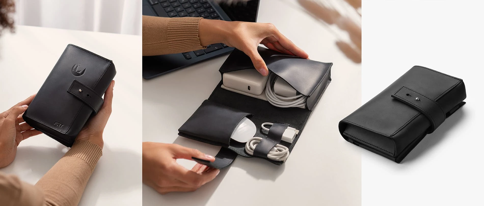 leather tech organizer