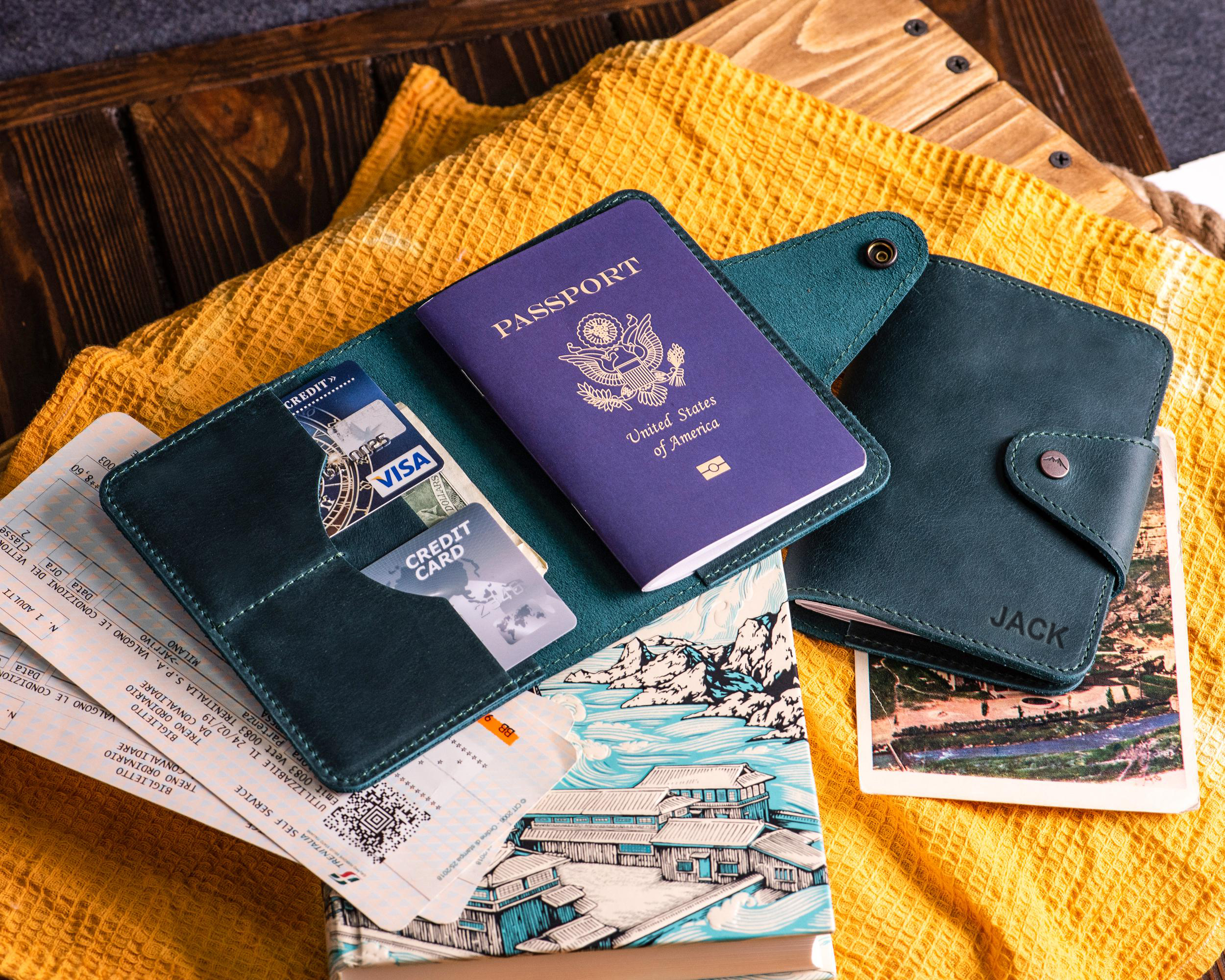 leather passport wallet