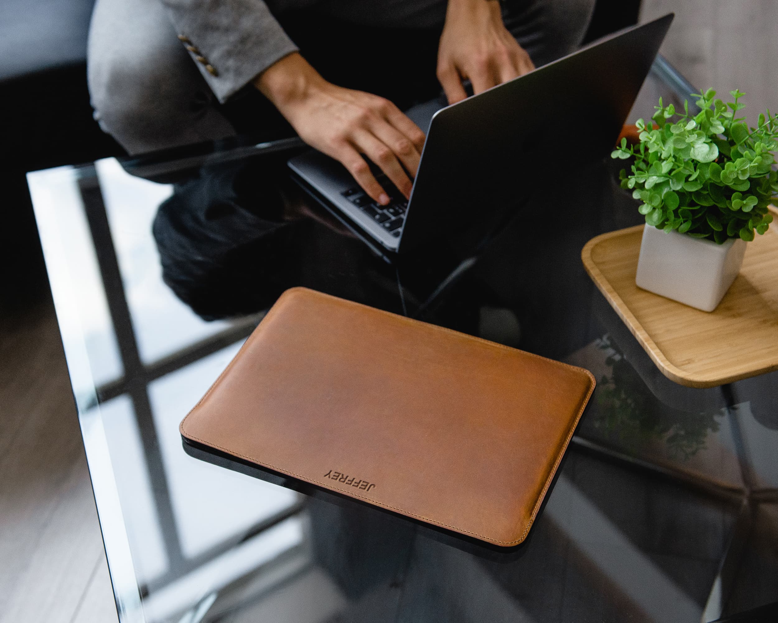 genuine leather laptop cover