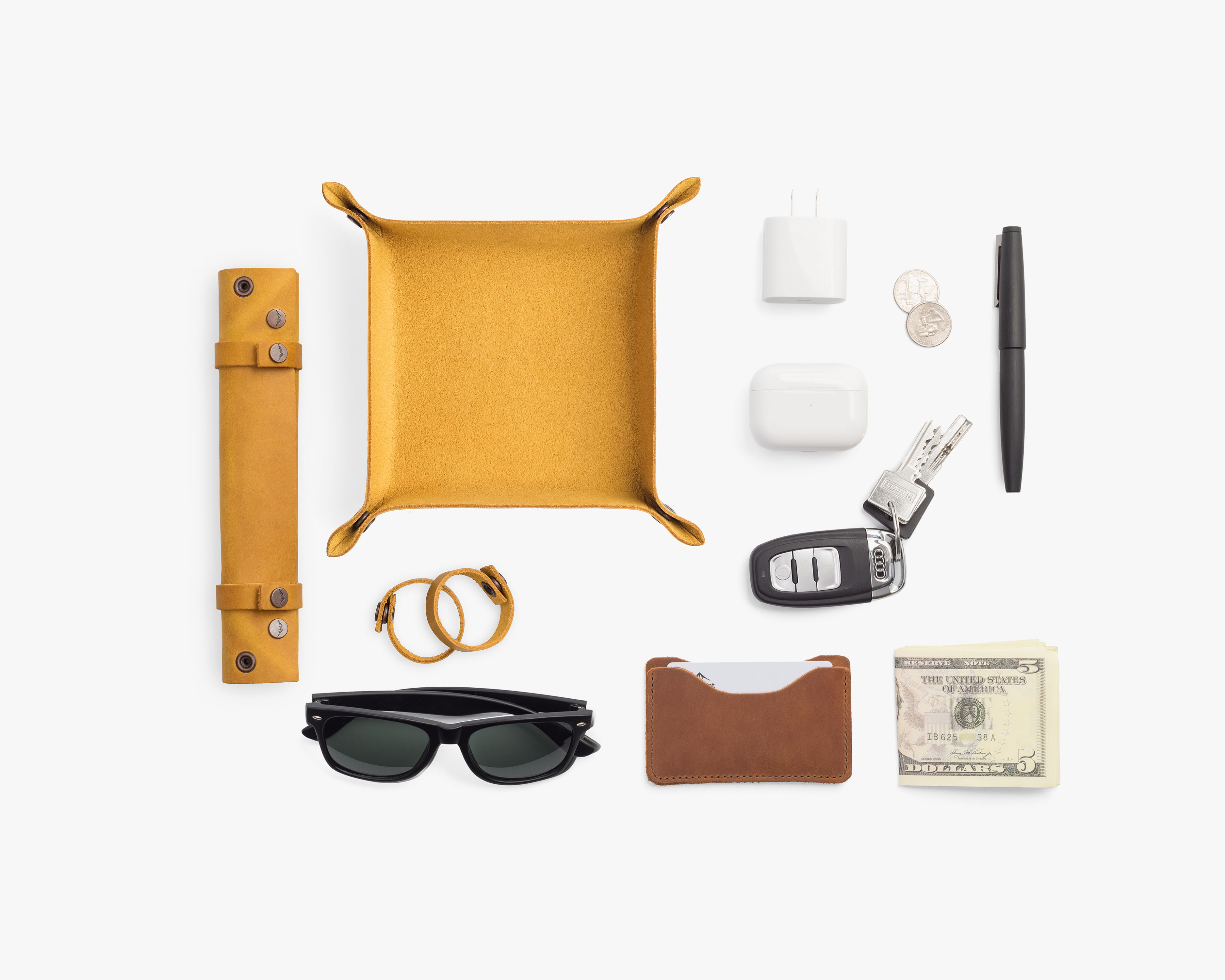 leather valet tray