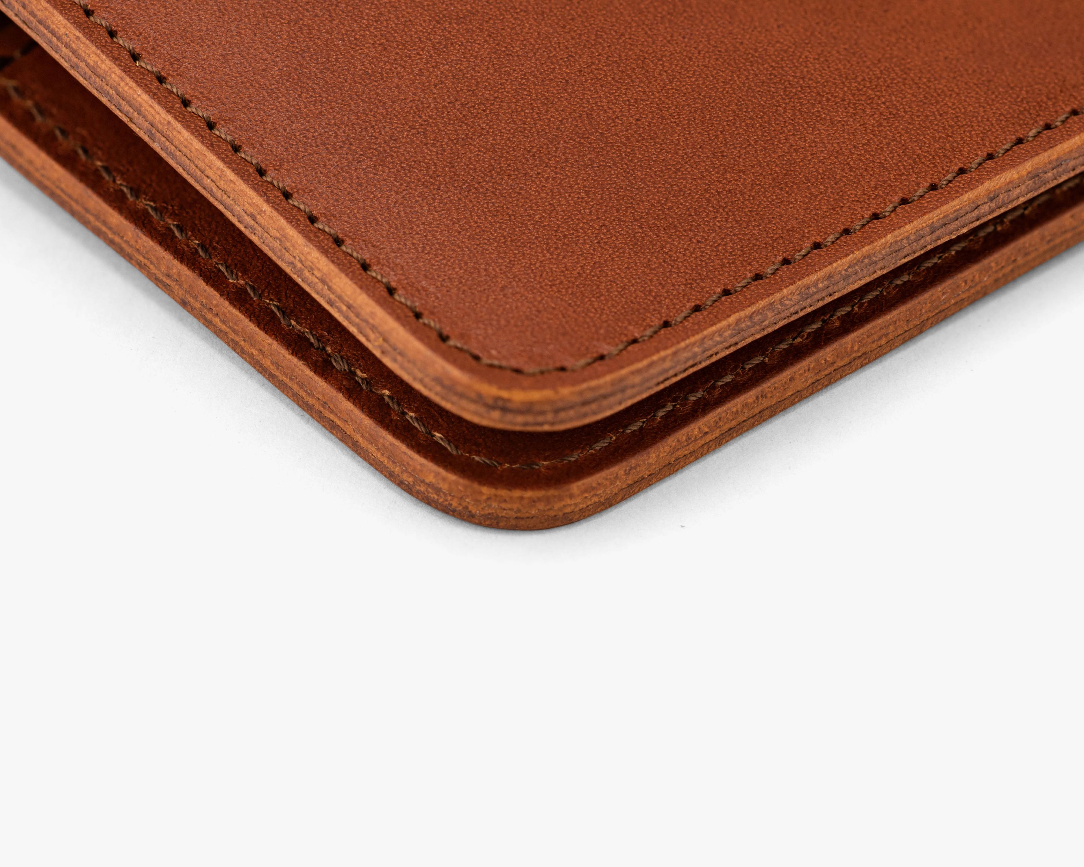 hand burnished edge leather wallet