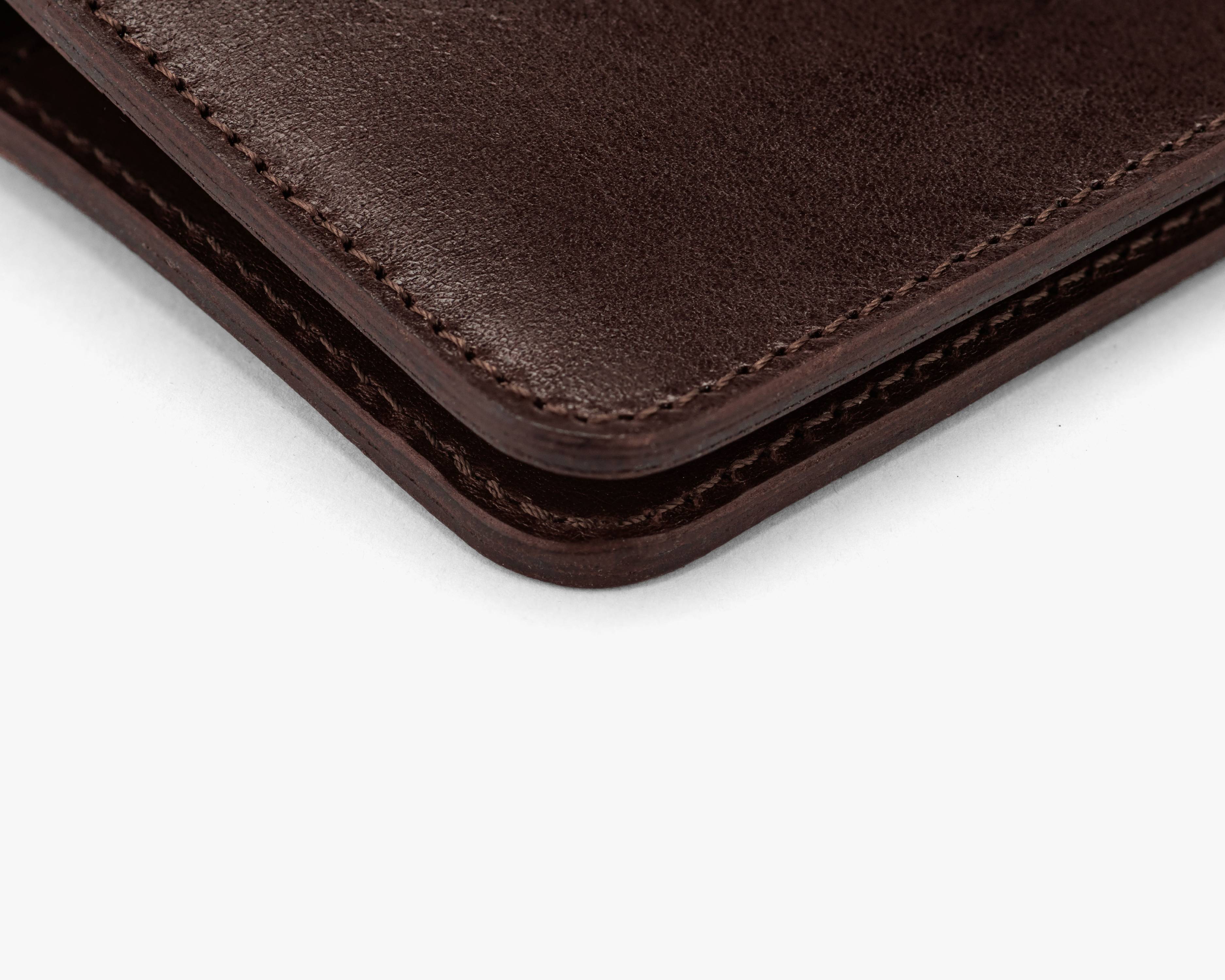 hand burnished edge leather wallet