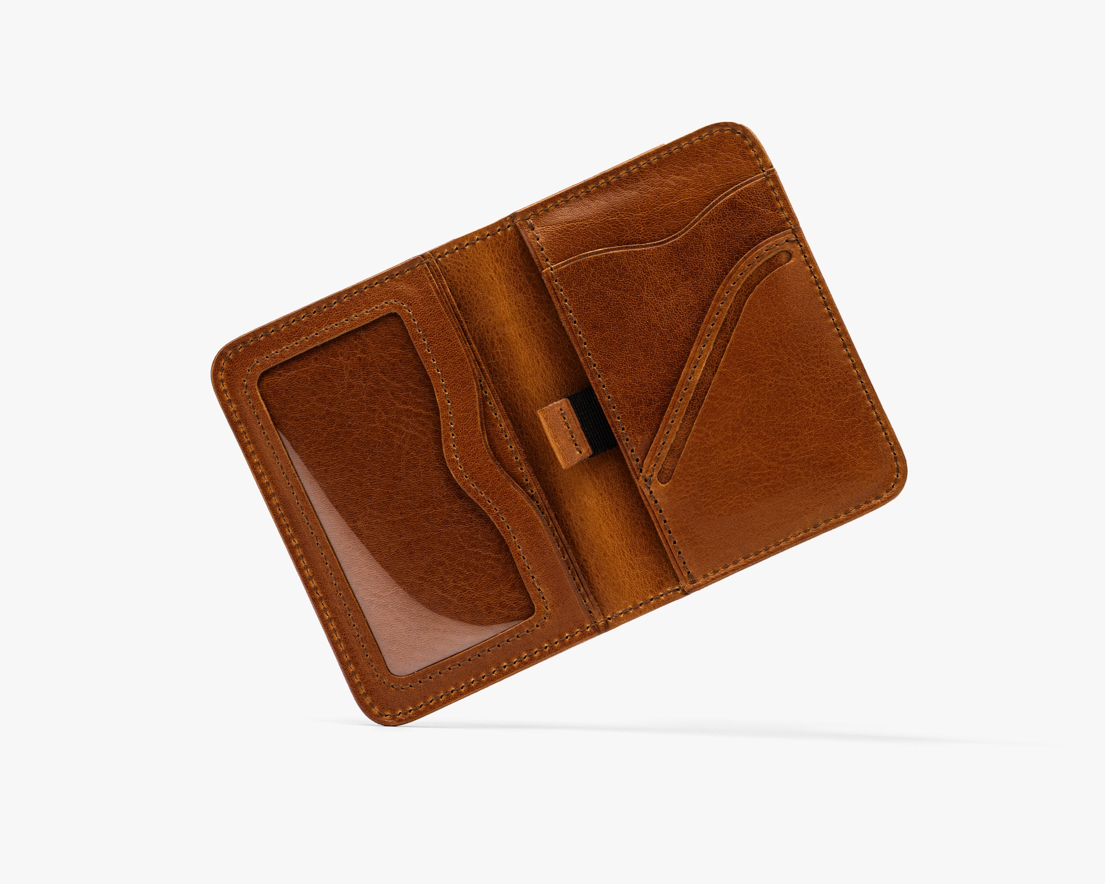 hand burnished edge leather wallet