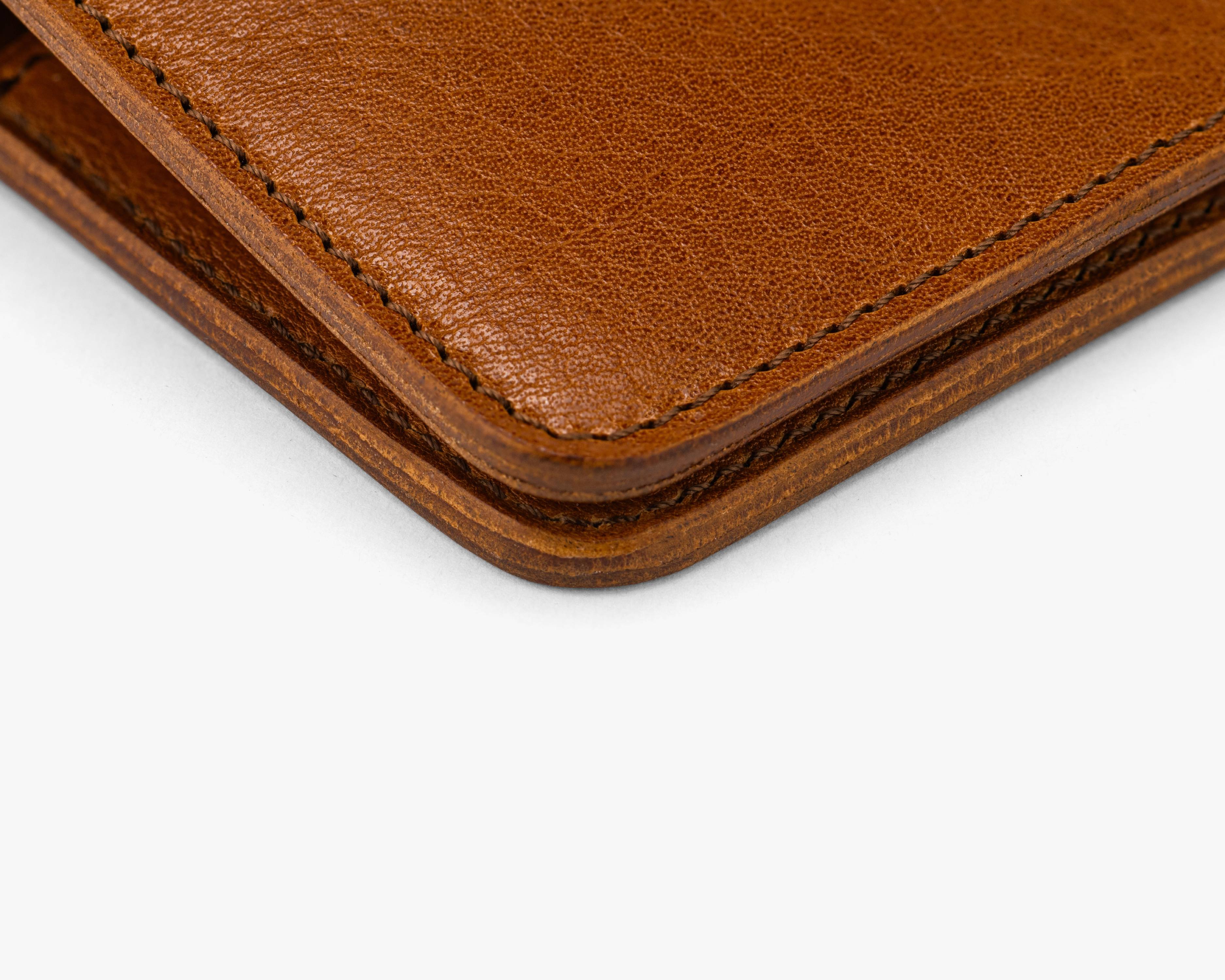 hand burnished edge leather wallet