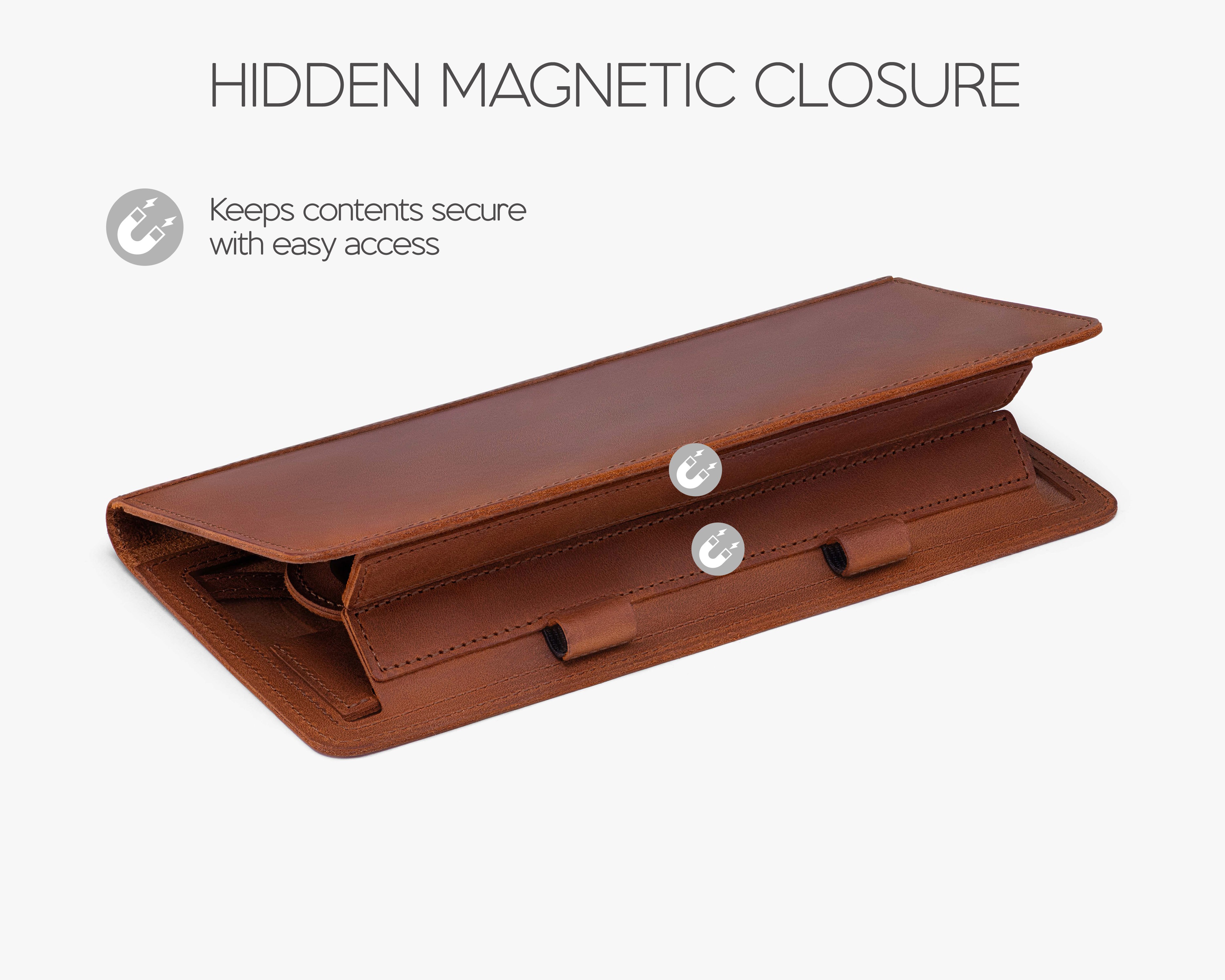 AirTag slot detail inside Benford leather car document organizer